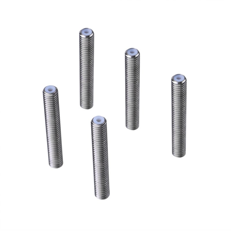 حلق ملولب من الفولاذ المقاوم للصدأ M6 مع أنبوب PTFE داخلي - قطعة متينة لطارد الطابعة ثلاثية الأبعاد لخيط 1.75 مم، عبوة من 5 قطع - Image 2