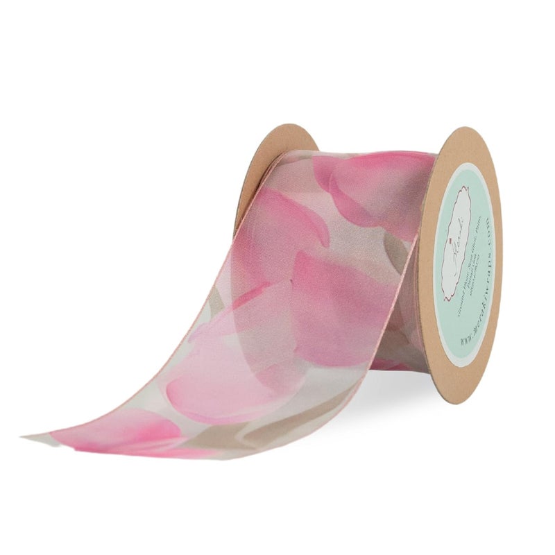 Meraki Cards Meraki Cards Pink Tulip Sheer Ribbon Soft Organza NonWired Ribbon for Floral Bouquets Gift Wrapping Special Occasions Graceful Accent Pink 50mm 10 Yards