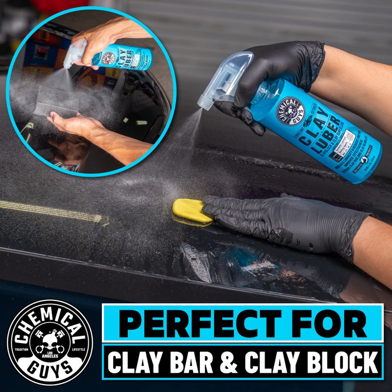Chemical Guys Chemical Guys CLY_109 Light Duty Clay Bar and Luber Synthetic Lubricant Kit, 16 oz (2 Items), Blue  - Image 2