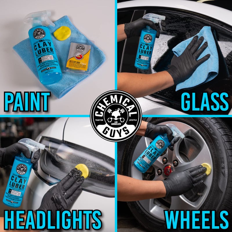 Chemical Guys Chemical Guys CLY_109 Light Duty Clay Bar and Luber Synthetic Lubricant Kit, 16 oz (2 Items), Blue  - Image 5