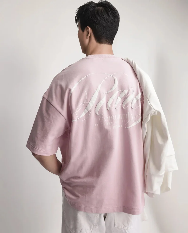 Rare Rabbit Rare Rabbit Men Rano Pink Cotton Fabric Short Sleeve Slip-On Boxy Fit Printed T-Shirt
