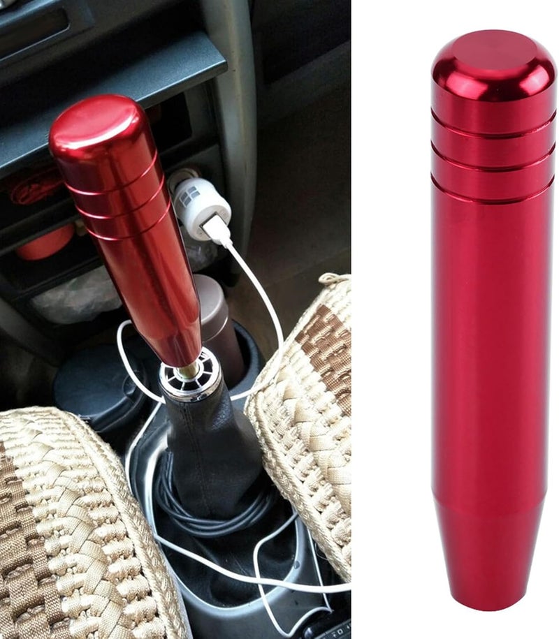 plplaaoo 7.1in Manual Shift Knobs,Car Gear Shift Knob,Car Gear Lever Stick,Universal Aluminum Alloy Car Manual Gear Shift Knob Handle Shifter Lever,Fashionable Design,for Various Type (Red) - Image 4