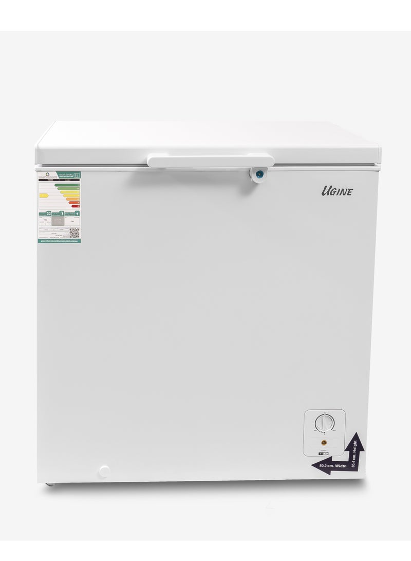 Ugine Chest Freezer 198 L, 6.9 Cu.Ft, De-Frost, White - UCFK198 - Image 1