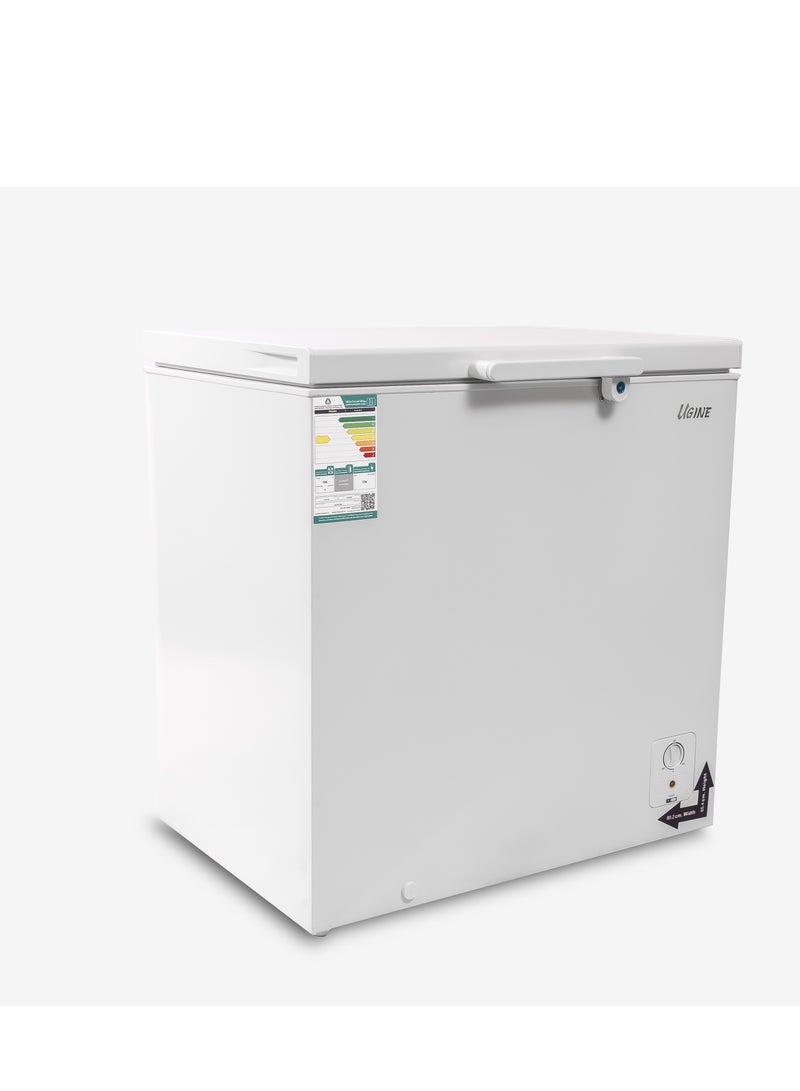 Ugine Chest Freezer 198 L, 6.9 Cu.Ft, De-Frost, White - UCFK198 - Image 2