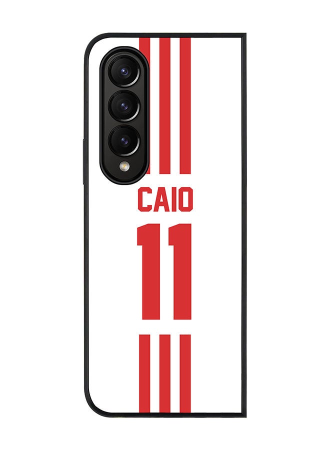 Stylizedd Rugged Black edge case for Samsung Galaxy Z Fold4 Slim fit Soft Case Flexible Rubber Edges Anti Drop TPU Gel Thin Cover - Football Team - UAE Player Name - Caio - Image 1