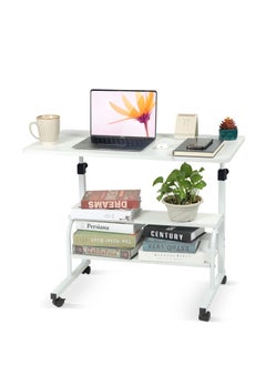 Computer Desk Small Desk Standing Desk for Bedroom Adjustable Desk Portable Laptop Desk for Small Spaces Home Office Desk Mobile Rolling Desk