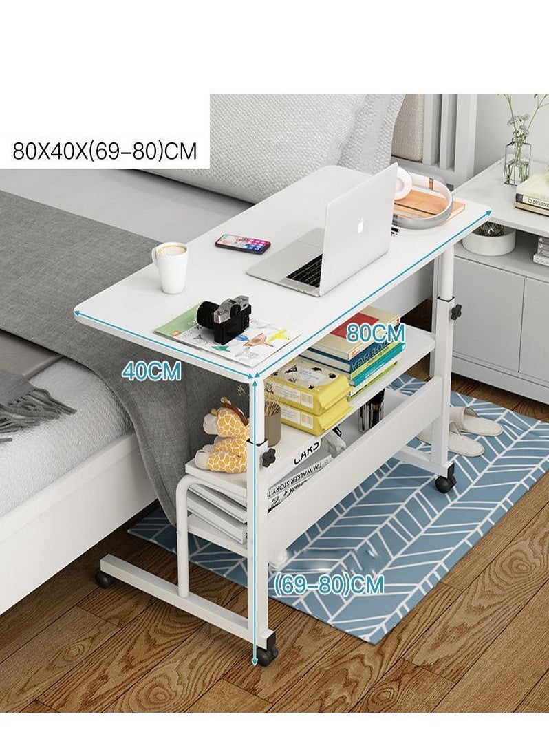 Arabest - Computer Desk Small Desk Standing Desk for Bedroom Adjustable Desk Portable Laptop Desk for Small Spaces Home Office Desk Mobile Rolling Desk - Image 1