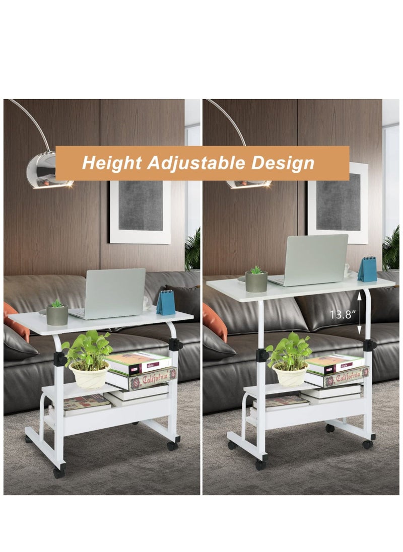 Arabest - Computer Desk Small Desk Standing Desk for Bedroom Adjustable Desk Portable Laptop Desk for Small Spaces Home Office Desk Mobile Rolling Desk - Image 1