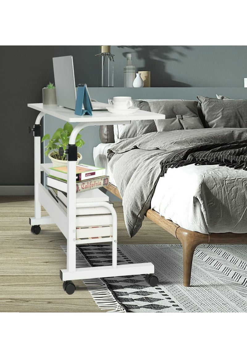 Arabest - Computer Desk Small Desk Standing Desk for Bedroom Adjustable Desk Portable Laptop Desk for Small Spaces Home Office Desk Mobile Rolling Desk - Image 1