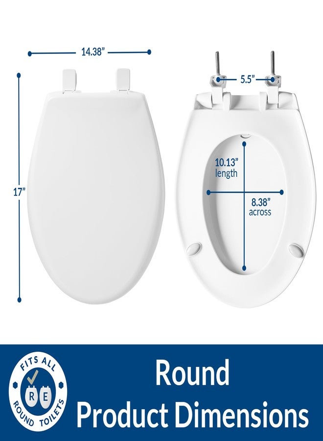 BEMIS 790TDGSL Commercial Heavy Duty Closed Front Toilet Seat with Cover, Industrial No Slam Seat with Secure Installation, Made in USA, Round, White - Image 3