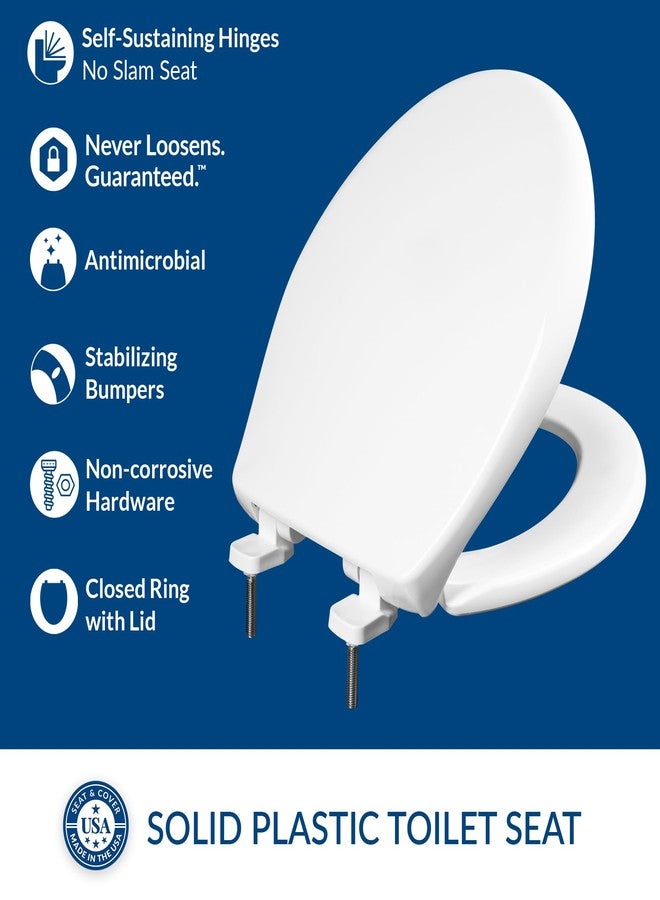 BEMIS 790TDGSL Commercial Heavy Duty Closed Front Toilet Seat with Cover, Industrial No Slam Seat with Secure Installation, Made in USA, Round, White - Image 2