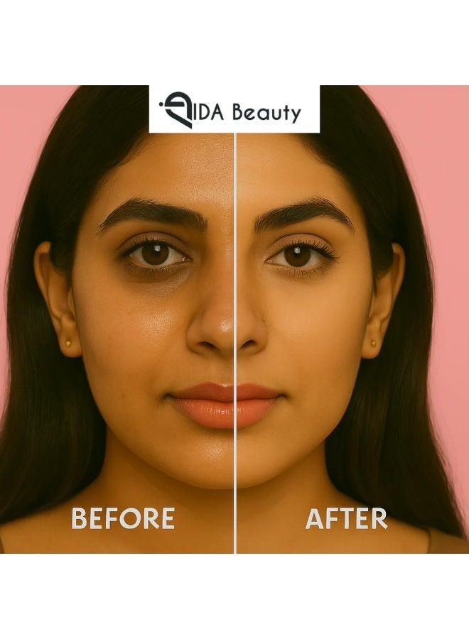 IDA Beauty Glam It! Perfect Full Coverage Matte Powder Pressed Foundation | 2-in-1 Setting & Foundation | Matte Finish, Long-Lasting, Lightweight | Vegan, Halal, Cruelty-Free (OMA 05) - Image 3