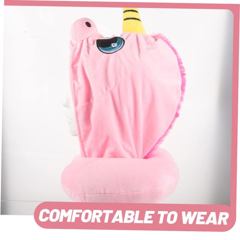 U Shaped Travel Neck Pillow With Hood Soft Plush For Airplane Office Camping - Image 3