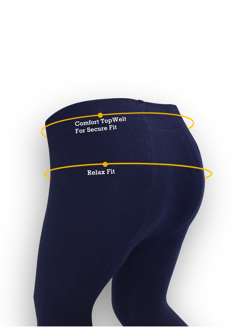 Generic - Girls Cotton Navy Blue Tights - Leggings  Pack of 1 - Image 1