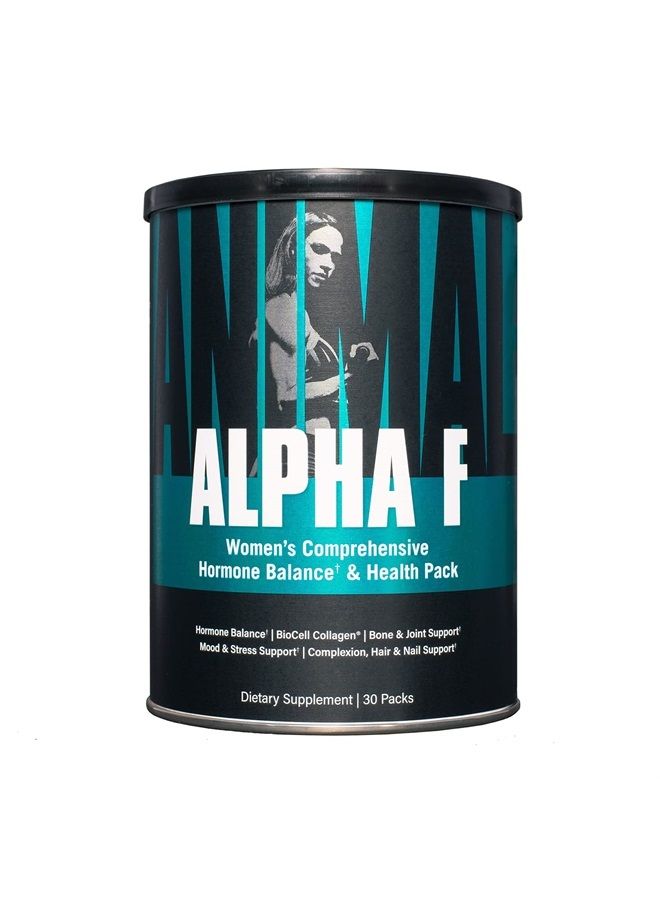 ANIMAL Alpha F – Women's Comprehensive Formula – Supports Hormonal Balance, Complexion, Hair, Nails, Mood and Stress, Intestinal Health, & Bone and Joint Health – 30 Packs - Image 1