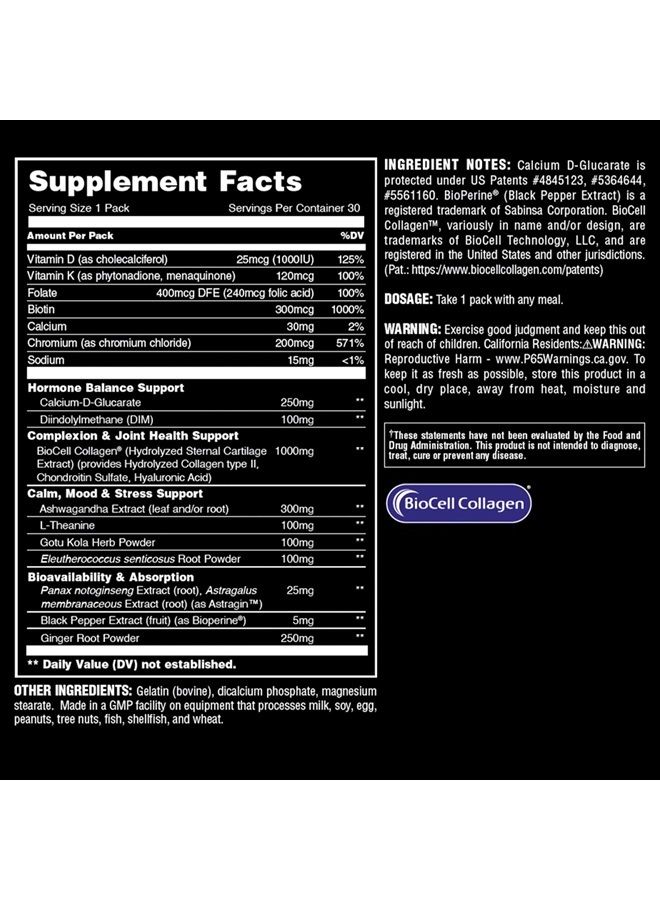 ANIMAL Alpha F – Women's Comprehensive Formula – Supports Hormonal Balance, Complexion, Hair, Nails, Mood and Stress, Intestinal Health, & Bone and Joint Health – 30 Packs - Image 2