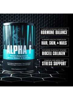 ANIMAL Alpha F – Women's Comprehensive Formula – Supports Hormonal Balance, Complexion, Hair, Nails, Mood and Stress, Intestinal Health, & Bone and Joint Health – 30 Packs  - Image 3