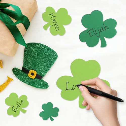 Labrostar 168Pcs St Patricks Day Decorations Pre-Cut Shamrock Cutouts Bulletin Board Decor Lucky Green Irish Clover Shapes for School Classroom Home Office Decorations 7 Sizes - Image 4