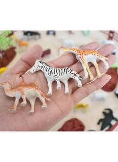 Generic Random 60 pcs Animal Toys, Assorted Dinosaur Ocean Sea Animal Farm Animal Jungle Animal Wild Animals Dinosaurs Figure Realistic Plastic Zoo Play Set Small Toys for Kids Cupcake Topper Party Favors  - Image 4