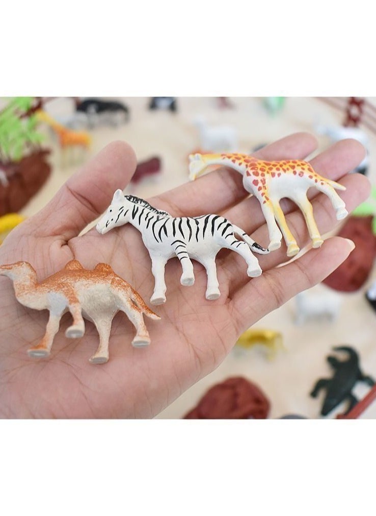 Random 60 pcs Animal Toys, Assorted Dinosaur Ocean Sea Animal Farm Animal Jungle Animal Wild Animals Dinosaurs Figure Realistic Plastic Zoo Play Set Small Toys for Kids Cupcake Topper Party Favors  - Image 4