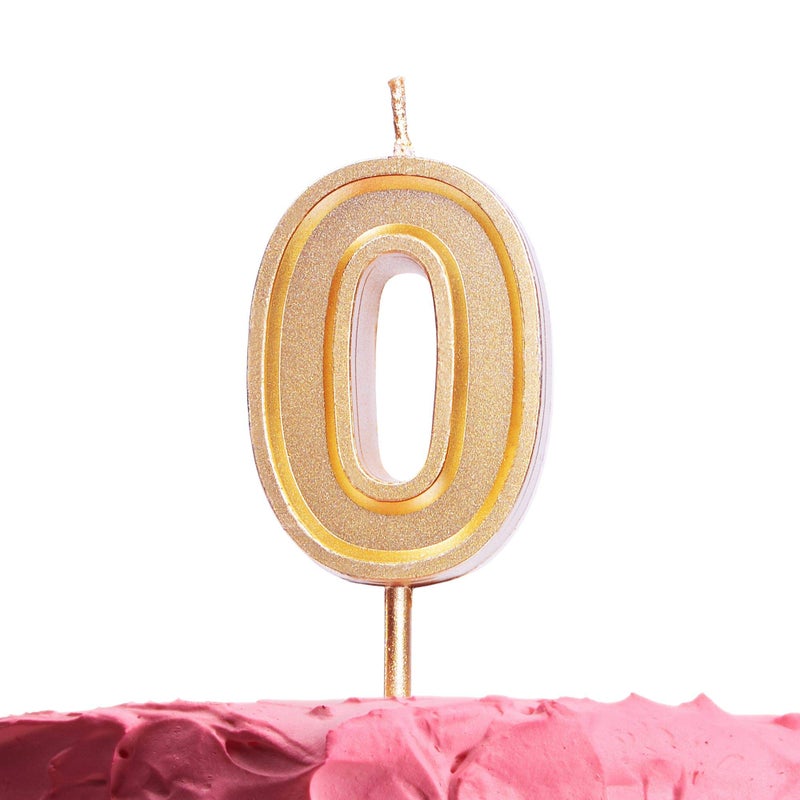 GET FRESH Number 0 Birthday Candle  Gold Number Zero Candle on Stick  Elegant Gold Number Candles for Birthday Anniversary Wedding  Perfect Zero Birthday Candle Cake Topper  Gold 0 Candle