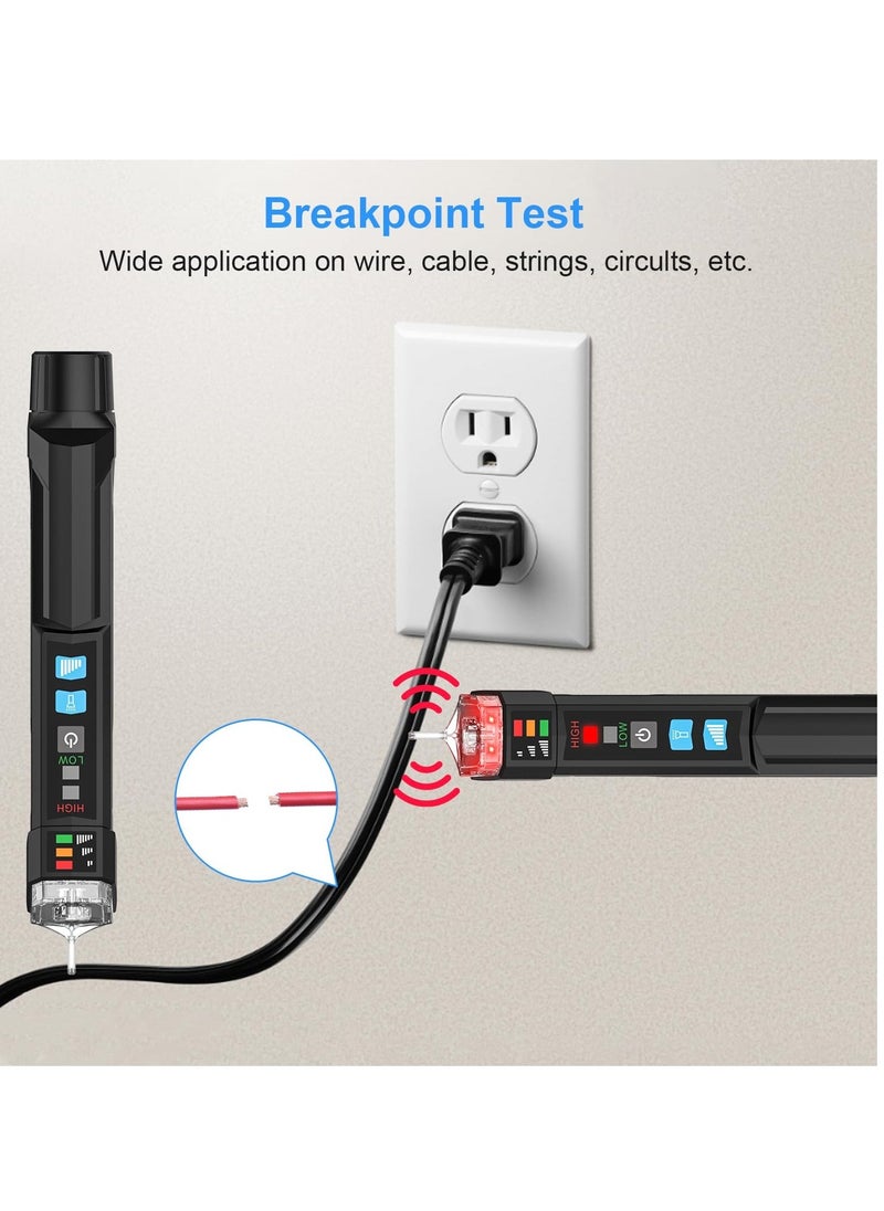 Generic - Voltage Tester, Alert Detector with Sound and Light Alarm, Flashlight, Wire Breakpoint Finder, Portable Non-contact AC Voltage Tester, with Dual Range AC 12V-1000V/48V-1000V - Image 1