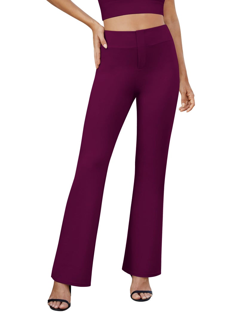 DLOODA Womens Bootcut Dress Pants Business Casual Work Pants with Pockets High Waist Stretchy Trousers Pull On Office Slacks - Image 2