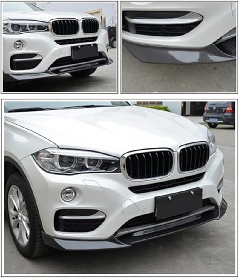 QASULER Carbon Fiber Front Bumper Lip Spoiler for BMW X6 - Image 4