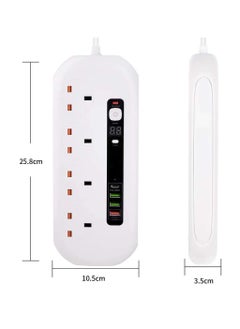 Pama BKL-16 Universal Extension Cord With 4 Universal Sockets, 3 USB ports,  1 PD Ports and 2 Meter Multicolour  - Image 3