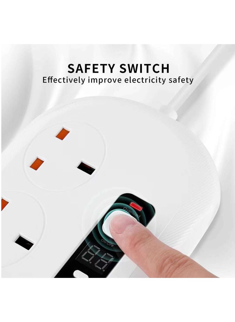 Pama BKL-16 Universal Extension Cord With 4 Universal Sockets, 3 USB ports,  1 PD Ports and 2 Meter Multicolour  - Image 5