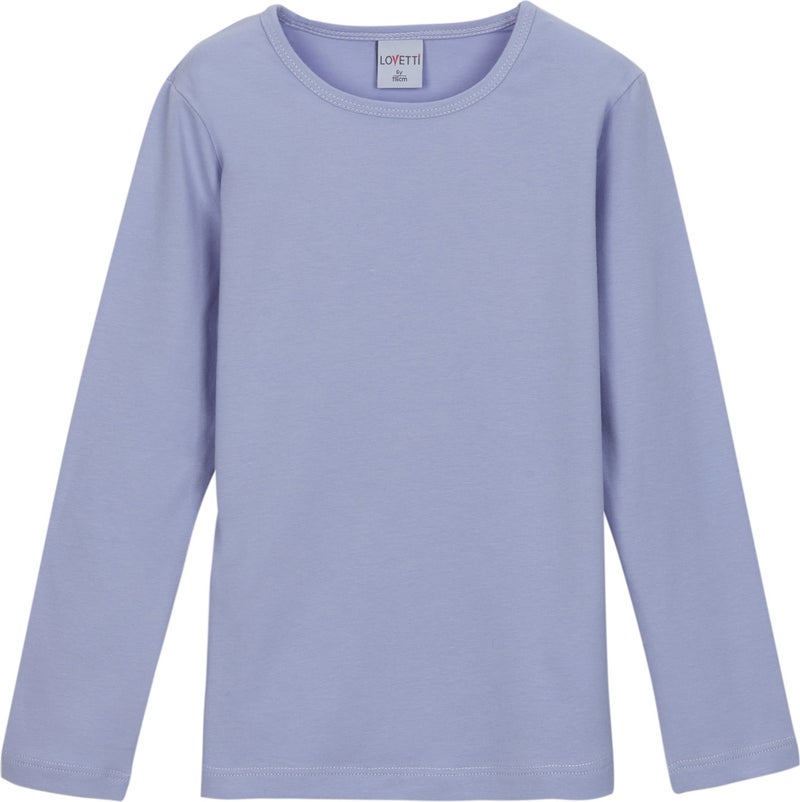 Lovetti Light Lilac Basic Seasonal Lycra Long Sleeve Girls T-Shirt  - Image 1