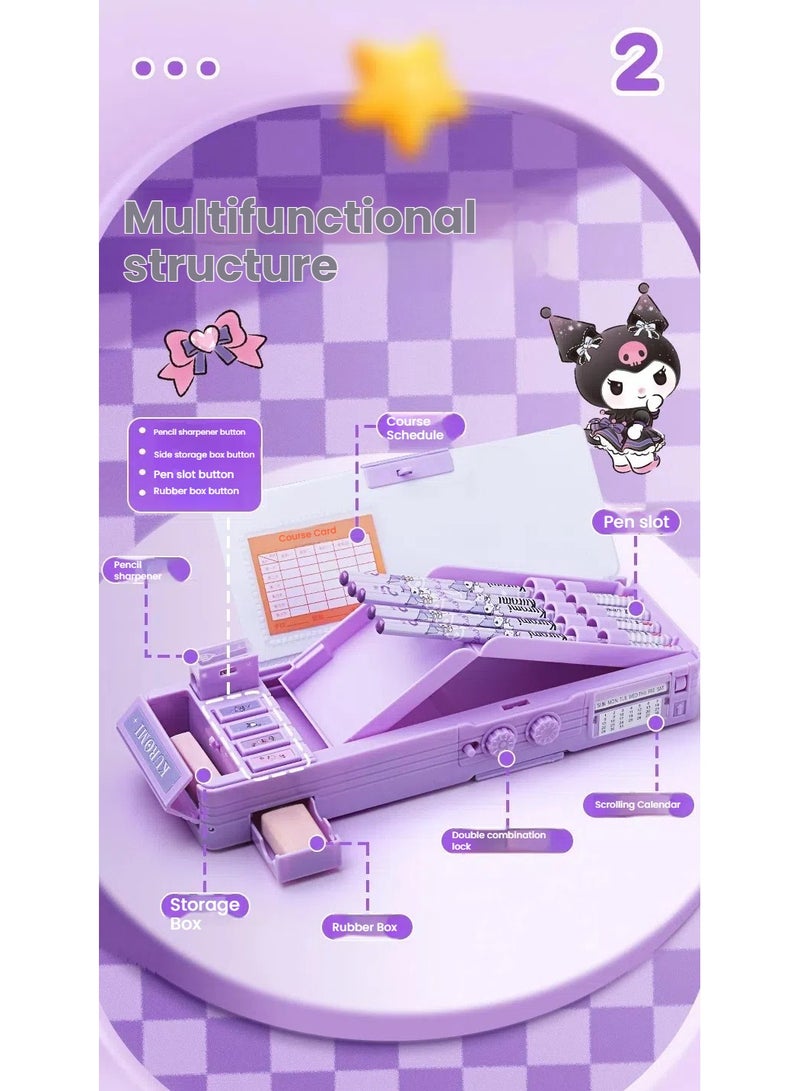 general Kuromi Multifunctional Pencil Case, Pencil Case for Boys and Girls, Cute Kuromi Organisation Stationery Box, Best Gift for Kids and Teenagers - Image 4