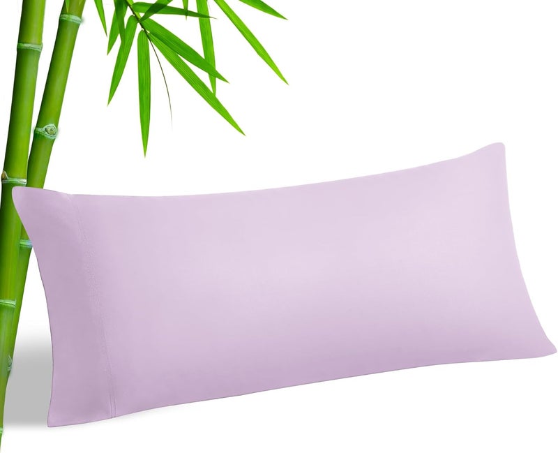 BEDELITE Compact design Body Pillow Case Cover, Rayon Made from Bamboo, Cooling Body Pillow Cover for Hot Sleepers and Night Sweats, Breathable & Silky Soft Full Long Pillow Case (Light Purple, 20x54 Inches) Low wear optimized build - Image 1