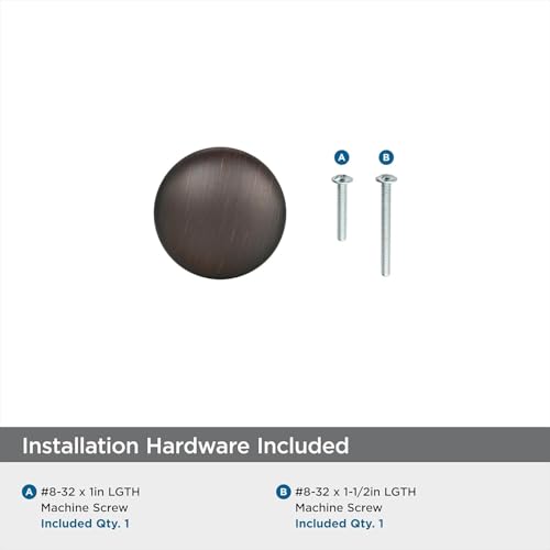 Amerock | Cabinet Knob | Oil Rubbed Bronze | 1-1/4 inch (32 mm) Diameter | Edona | Drawer Knob | Cabinet Hardware (Pack of 1) - Image 5