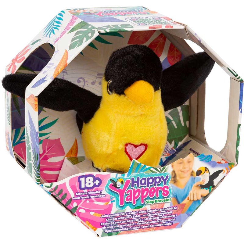 Happy Yappers Oriole Interactive Plush Bird Toy (Yellow/Black)