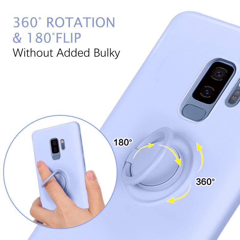 BENTOBEN KANGYA for Samsung Galaxy S9 Plus Case, Slim Silicone | Kickstand with 360Â° Ring Holder | Support Car Mount Samsung Galaxy S9+ Plus 6.2" Phone Case Cover for Girls Women, Purple - Image 4