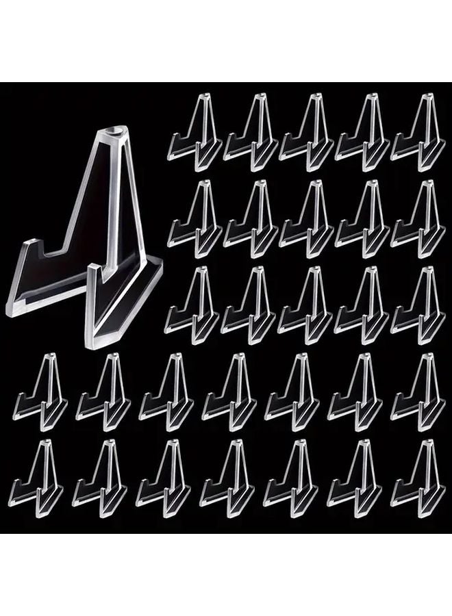 50 Pcs Clear Acrylic Easel Stands For Displaying Coins Medals Pocket Watches - Image 2