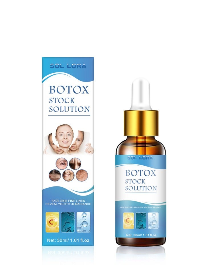SOL LORA Botox Face Serum, Botox Stock Solution Facial Serum, Botox in A Bottle with Vitamin C & E, Anti Aging & Instant Face Tightening, Boost Skin Collagen, Reduce Wrinkles & Plump Skin 30ml - Image 1