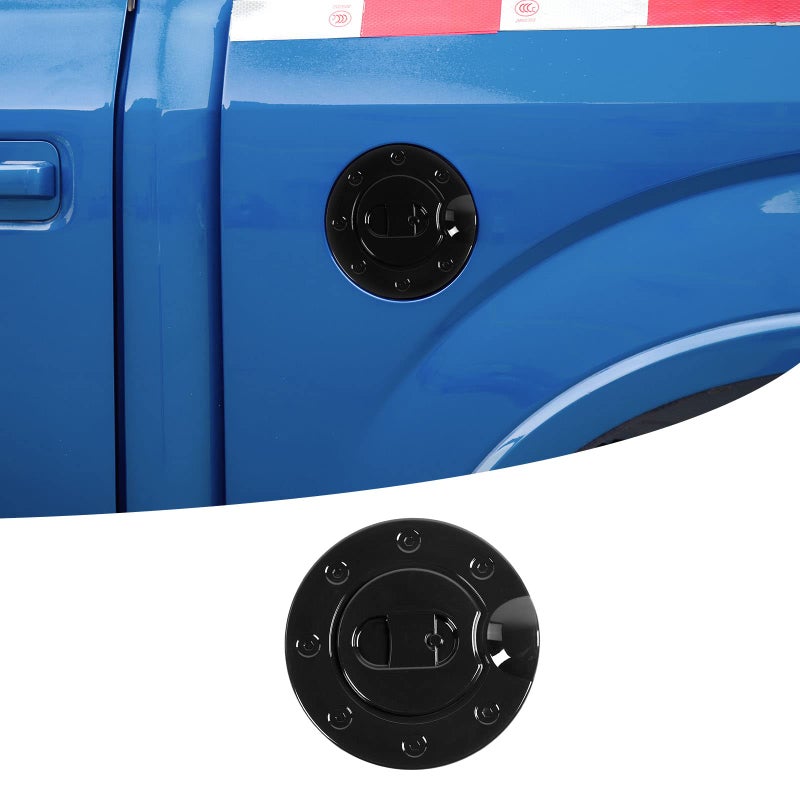 PDKLIN for F150 Gas Cap Fuel Filler Door Tank Cover Trim for Ford F150 2004 2005 2006 2007 2008 Black Exterior Accessories