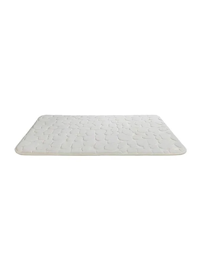 Wenko Pebble Design Embossed Memory Foam Bath Mat Beige 80 x 50 cm