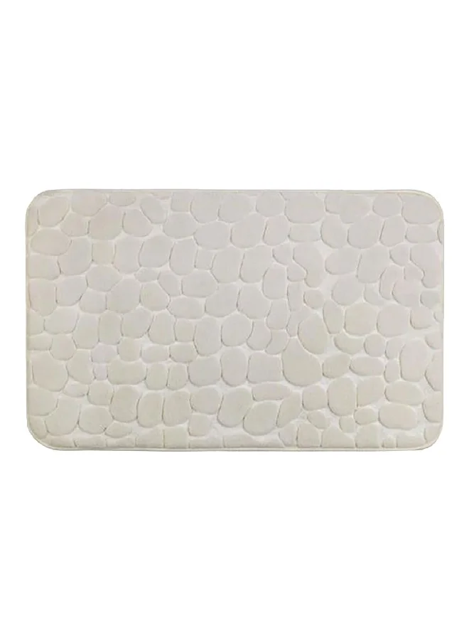 Wenko Pebble Design Embossed Memory Foam Bath Mat Beige 80 x 50 cm