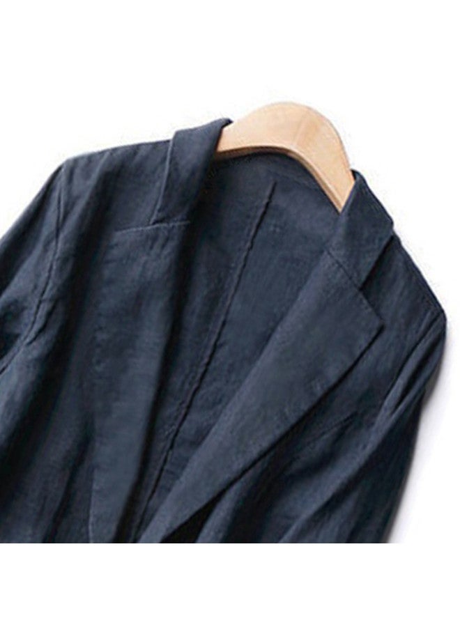 XINYANG Women's Blazer Jacket 2025 Spring Bamboo Cotton Style Single Button 3/4 Sleeve Casual Petite Suit - Image 3