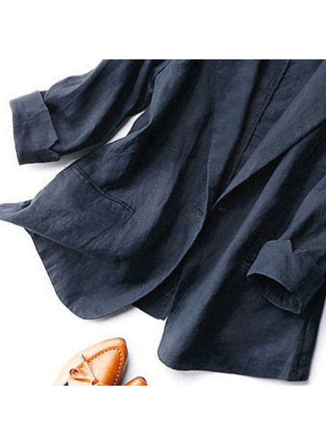 XINYANG Women's Blazer Jacket 2025 Spring Bamboo Cotton Style Single Button 3/4 Sleeve Casual Petite Suit - Image 4
