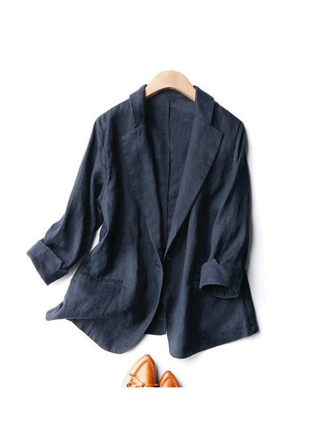 XINYANG Women's Blazer Jacket 2025 Spring Bamboo Cotton Style Single Button 3/4 Sleeve Casual Petite Suit - Image 2