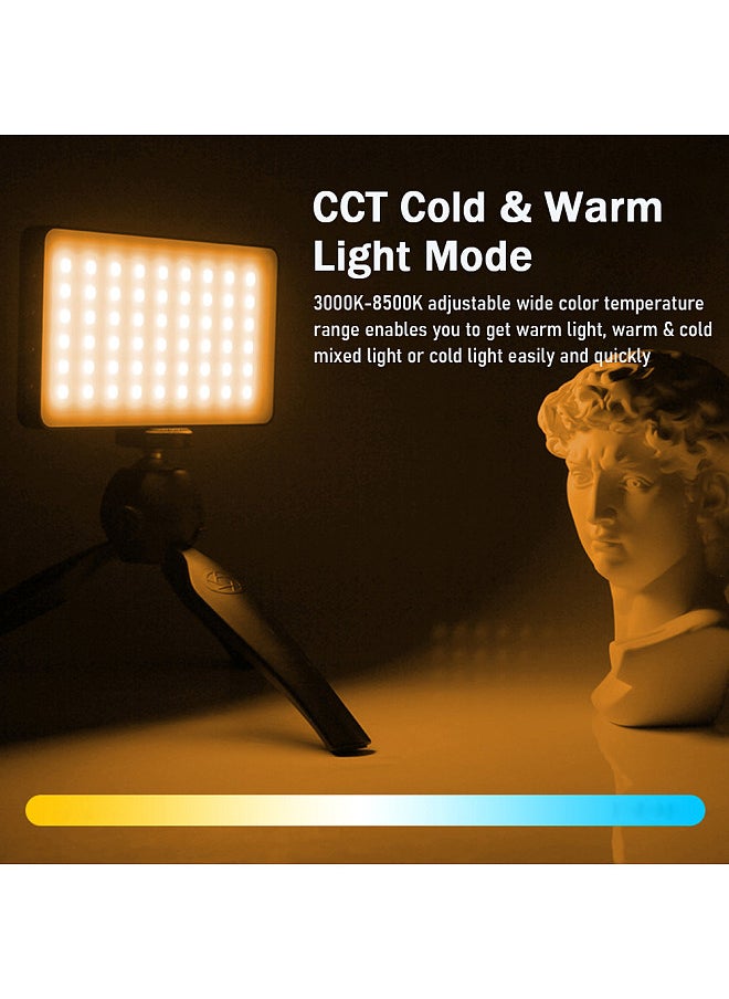 Generic - Portable RGB Video Light LED Fill Light Panel 3000K-8500K Dimmable 12 Lighting Effects CRI97+ Built-in Battery with Cold Shoe Adapter - Image 1