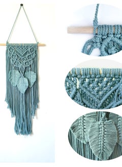 SYOSI Macrame Woven Wall Hanging Boho Chic Home Decoration Art Wall Leaf Feather Handmade Tapestries Handmade Natural Cotton Suitable for Wedding Bedroom Living Room Background Wall  - Image 2