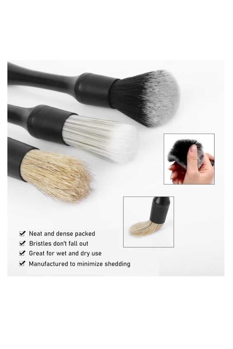 Pack of 5 Car Detailing Brush, Cleaning Brush, Car Interior Cleaning Soft Brush, Soft Bristles Detailing Brush, Dust Clean Brushes, No Scratches, for Car Interior and Car Care - Image 4