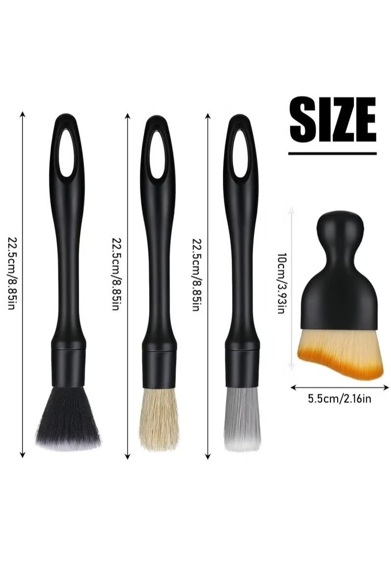 Pack of 5 Car Detailing Brush, Cleaning Brush, Car Interior Cleaning Soft Brush, Soft Bristles Detailing Brush, Dust Clean Brushes, No Scratches, for Car Interior and Car Care - Image 2