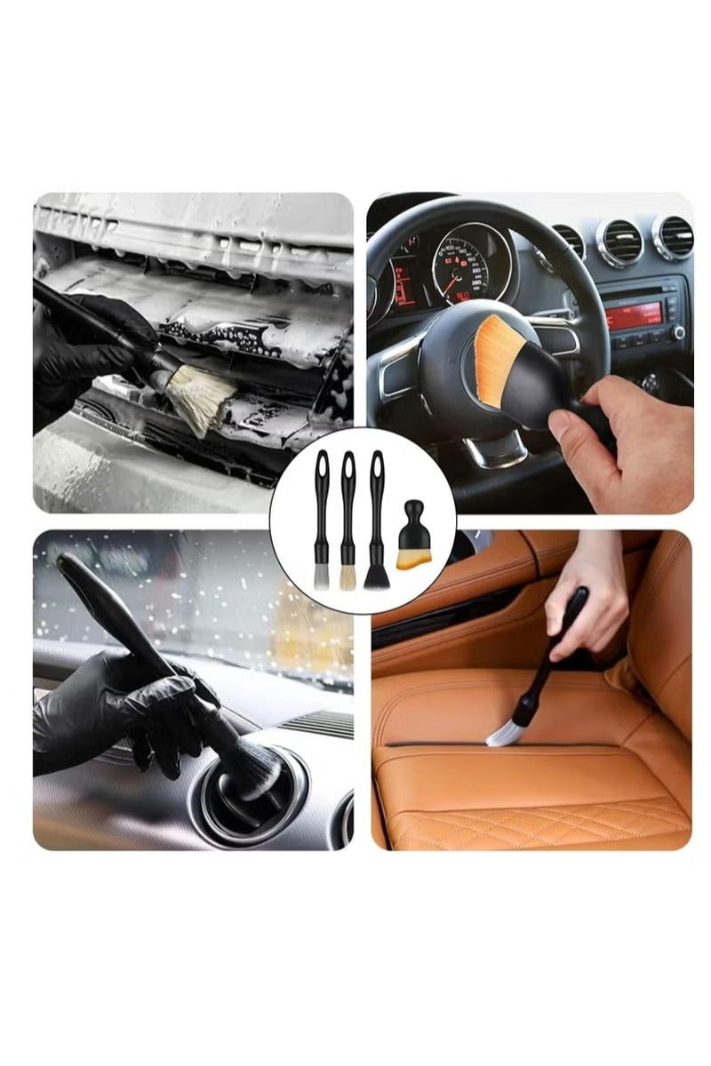 Pack of 5 Car Detailing Brush, Cleaning Brush, Car Interior Cleaning Soft Brush, Soft Bristles Detailing Brush, Dust Clean Brushes, No Scratches, for Car Interior and Car Care - Image 3