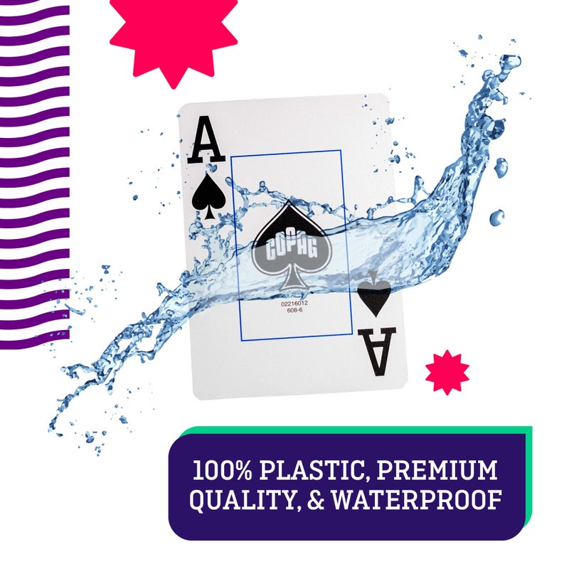 Copag Magnum Design 100% Plastic Playing Cards, Poker Size Magnum Index Red/Blue Double Deck Set - Image 4